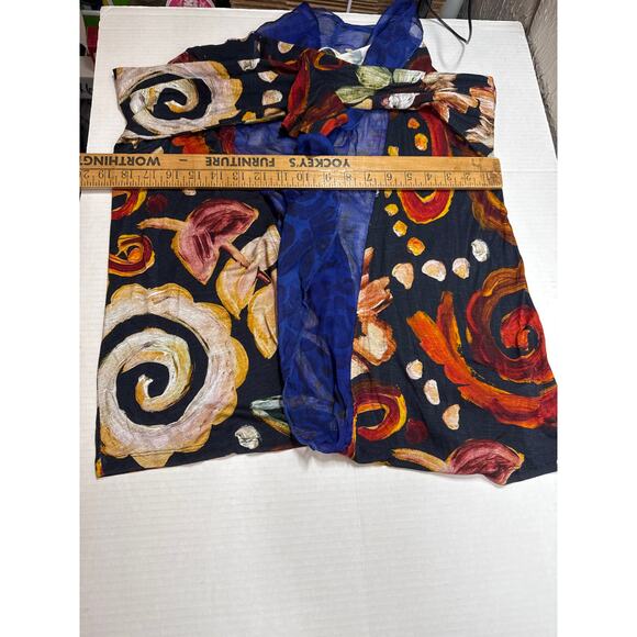 Soft Surroundings Langshire Topper Duster Floral Long Sleeve Open Front Size PS - Picture 5 of 6